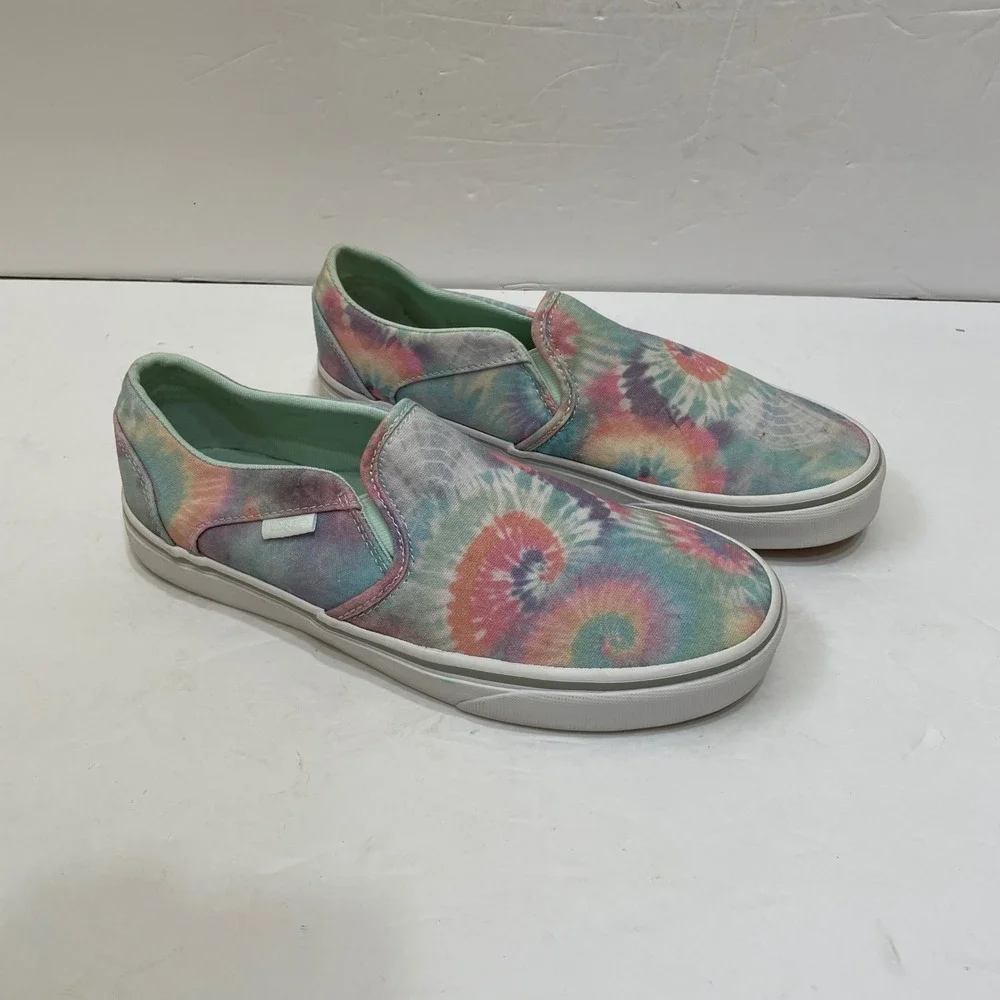 VANS ASHER SLIP ON SNEAKERS IN TIE DYE